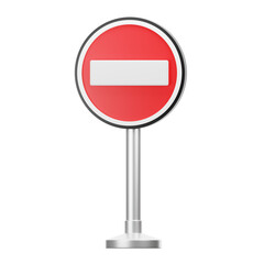 3D illustration of No entry sign