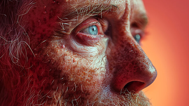 Man basal cell carcinoma Detailed image analysis of skin showing abnormal growth of basal cells