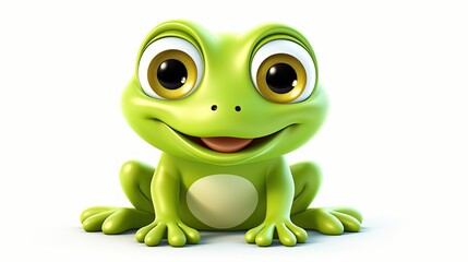 Cute cartoon green frog 