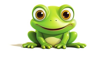 Cute cartoon green frog 