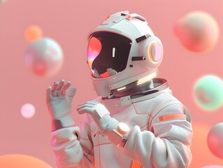 Naklejka premium Futuristic Virtual Reality Gamer Immersed in an Advanced Interactive Gaming World with Sleek VR Headset,Motion-Tracking Gloves.