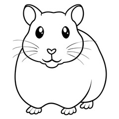 cute little mouse line art vector illustration