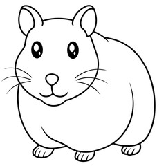 Cute little mice vector line art illustration