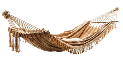 Obraz premium photo of a garden hammock isolated on a white background.