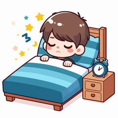 Vector Illustration of Kids is Sleeping