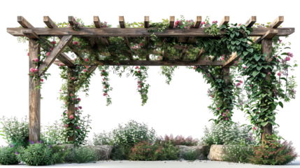 photo of a pergola isolated on a white background.