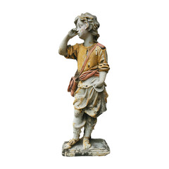 photo of a garden statue isolated on a white background.