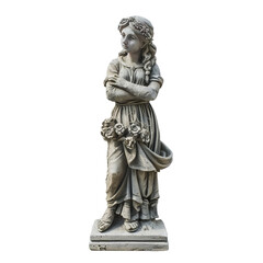 Obraz premium photo of a garden statue isolated on a white background.