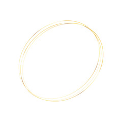 Golden round frame with light effects