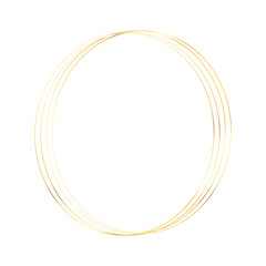 Golden round frame with light effects