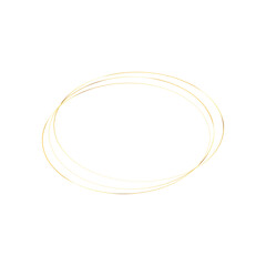 Golden round frame with light effects