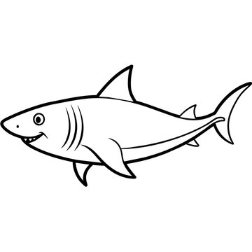 recommend clip art: Shark line art vector illustration