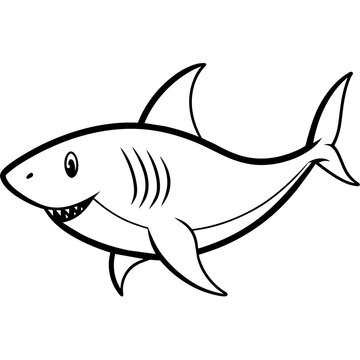 recommend clip art: Shark line art vector illustration