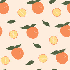 Seamless fruits pattern. Trendy hand drawn textures. Modern abstract design for fabric, paper, cover, interior decor and other users.