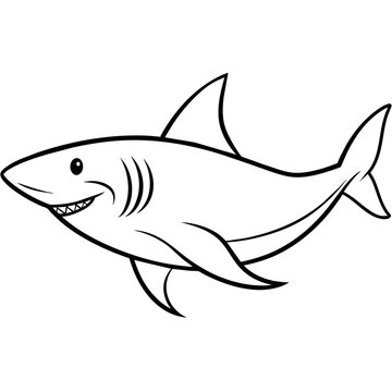 recommend clip art: Shark line art vector illustration