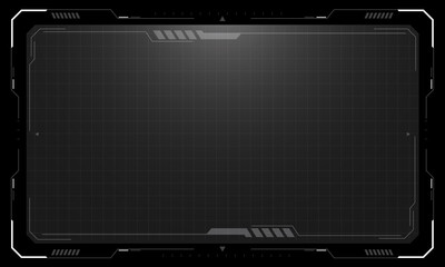 Hud frames white grey user interface elements design modern technology futuristic control panel screen digital hologram window gaming menu touching cyber monitor set on black background vector