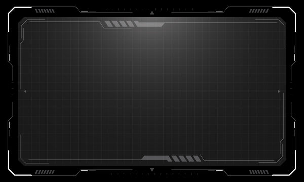 Hud frames white grey user interface elements design modern technology futuristic control panel screen digital hologram window gaming menu touching cyber monitor set on black background vector