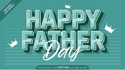 Modern Father's Day Vector Text Effect | Editable Adobe Illustrator Design