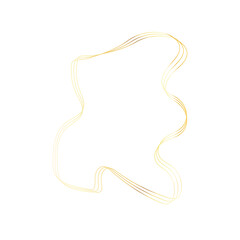 Gold liquid geometric shapes. Graphic elements