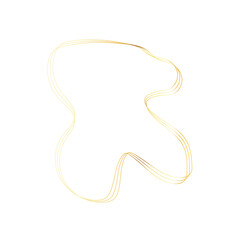 Gold liquid geometric shapes. Graphic elements