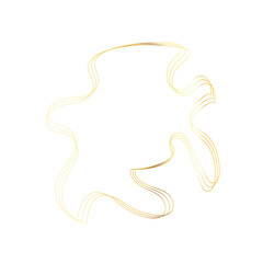 Gold liquid geometric shapes. Graphic elements