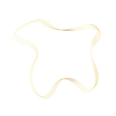 Gold liquid geometric shapes. Graphic elements