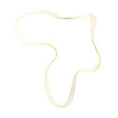 Gold liquid geometric shapes. Graphic elements