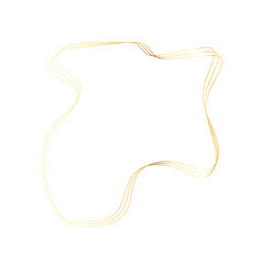 Gold liquid geometric shapes. Graphic elements