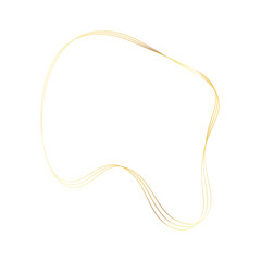 Gold liquid geometric shapes. Graphic elements