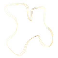 Gold liquid geometric shapes. Graphic elements