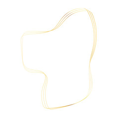 Gold liquid geometric shapes. Graphic elements