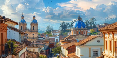 The colonial city of Cuenca, Ecuador, with its stunning architecture and historical charm 
