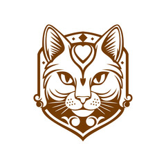 Classic Decorative Cat Shield Illustration Vol. 2