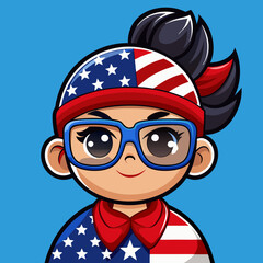 4th-of-july-sublimation--usa-flag-and-hair-bun-wit