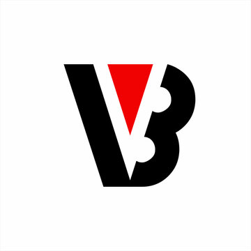 Modern simple V3 or VB logo design with an inverted triangle.