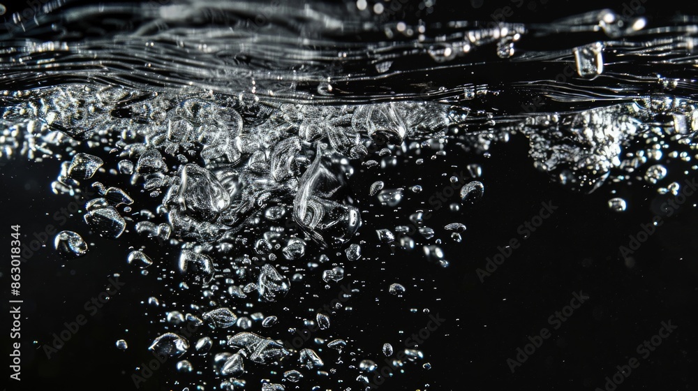 Aufkleber A close-up view of water bubbles floating in the air, ideal for use in illustrations or design elements