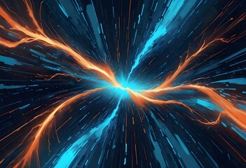 Blue digital binary data on the computer screen background. Generative AI