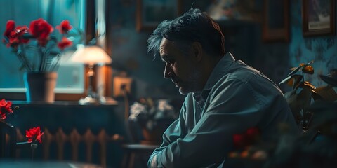 Reflections of a widower mourning his late husband A contemporary tale of lost love. Concept Grief, Loss, Coping, Memory, Love