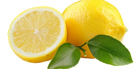 Lemon isolated on transparent or white background 