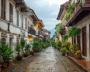 The colonial city of Vigan, Philippines, known for its Spanish colonial architecture and cultural blend 