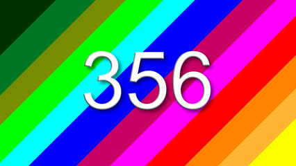 356 colorful rainbow background year number