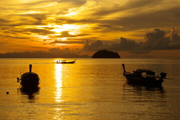 Boats on Sunrise Beach at Koh Lipe, Thailand