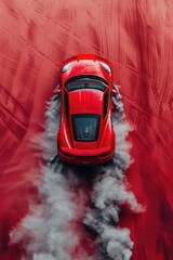 Car accident scene with smoke and damage