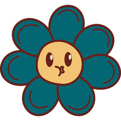 Hand Drawn Retro Flower Emoji
