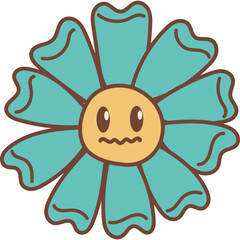 Hand Drawn Retro Flower Emoji
