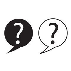 Question mark icon set. Bubble question icon, FAQ questions symbol on a white background.