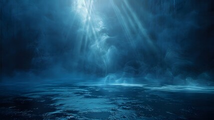 Obraz premium Ethereal Underwater Scene with Sunlight Beams