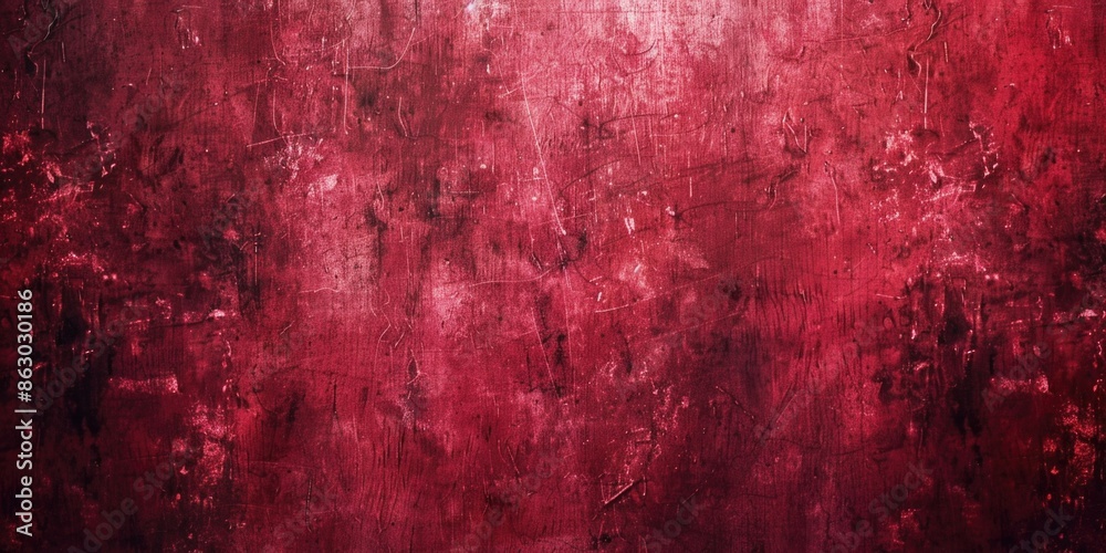 Poster a close-up of a red painted wall with visible signs of peeling paint, often used in interior design 