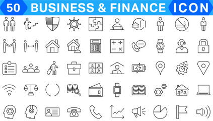 Finance line icons set. Money payments elements outline icons collection. Payments elements symbols. Currency, money, bank, cryptocurrency, check, wallet, piggy, balance, safe - stock vector.