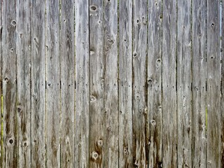  rustic, weathered wooden backyard fence stands with character, its aged planks telling stories of time. The natural patina and rough texture blend harmoniously with the surrounding greenery 